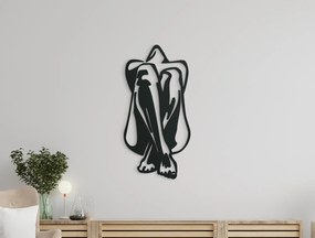 drevko Drevená nálepka na stenu Žena Rozmer obrazu: 44,5 x 22 cm, Farba dekorácie: Čierna