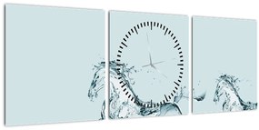 Obraz - Kone z kvapiek vody (s hodinami) (90x30 cm)