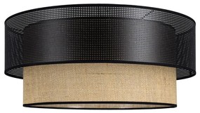 Stropné svietidlo BORHO 1xE27/60W/230V pr. 40 cm čierna/juta