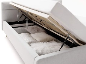 Čalúnená posteľ anika s úložným priestorom 180 x 200 svetlosivá MUZZA