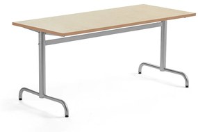 Stôl PLURAL, 1600x700x720 mm, linoleum - béžová, strieborná