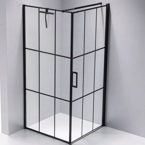 BPS-koupelny Štvorcový sprchový kút BS13A 80x80 čierna/transparent + vanička ST02A BL čierna