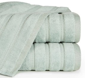 Osuška GLORY v jemnej zelenej farbe, s velúrovým okrajom a lesklou niťou Šírka: 50 cm | Dĺžka: 90 cm