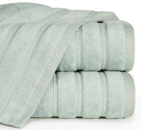 Osuška GLORY v jemnej zelenej farbe, s velúrovým okrajom a lesklou niťou Šírka: 50 cm | Dĺžka: 90 cm