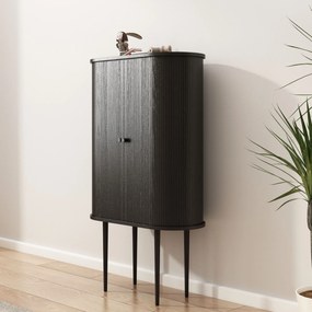 Vysoká komoda Clementa z masivu 75 cm černá