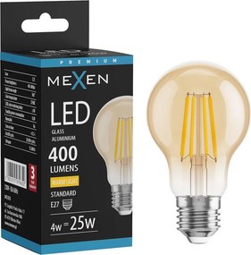 Mexen Vintis, LED filamentová žiarovka E27, A60, 4 W, teplá biela 2700K, jantárová, L150-E27-0427-50