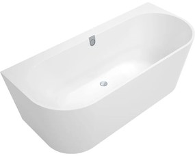 VILLEROY &amp; BOCH Oberon 2.0 voľne stojaca vaňa z materiálu Quaryl, pre pristavenie k stene, odtok v strede, 1800 x 800 x 620 mm, biela alpská, UBQ180OBR9CD00V-01