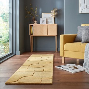 Okrovožltý vlnený koberec behúň 60x230 cm Gigi – Flair Rugs