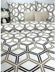 INTERMEDIC SK Posteľná obliečka Šesťuholník - hnedý 140x200/70x90 cm