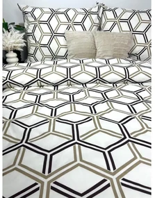 INTERMEDIC SK Posteľná obliečka Šesťuholník - hnedý 140x200/70x90 cm