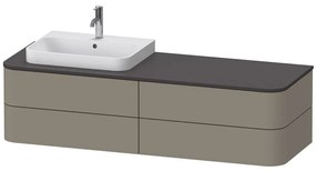 DURAVIT Happy D.2 Plus závesná skrinka pod umývadlo pod dosku (umývadlo vľavo), 4 zásuvky, 1600 x 550 x 408 mm, kameňovo šedá matná lakovaná, HP4973L9292