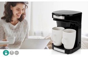 Nedis KACM140EBK - Kávovar pre dve šialky 450W/230V 0,25 l