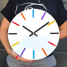 Nástenné hodiny Colorfull 32 cm biele/farebné