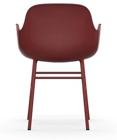 Stolička Form Armchair – červená/oceľ