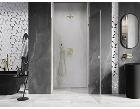 Mexen, Mexen Lunar-B výklopné pravé sprchové dvere 95 cm, transparentné, zlaté - 832-095-000-50-00-P