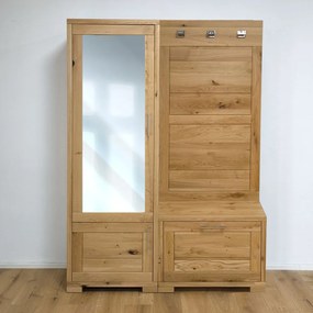 Dubová vešiaková šatníková zostava, 140x39x194 cm Otváranie vľavo