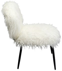 Hairy kreslo biele