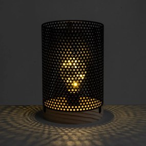 Čierna stolová lampa s kovovým tienidlom (výška 20 cm) – Casa Selección