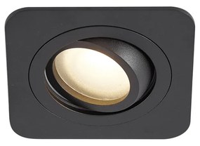 Sada 6 zaoblených zapustených bodových svetiel čierna GU10 50 mm otočné a naklápacie IP44 - Alberto