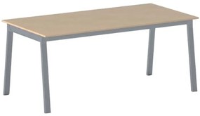 Kancelársky pracovný stôl PRIMO BASIC, sivostrieborná podnož 1800 x 900 mm, dub prírodný