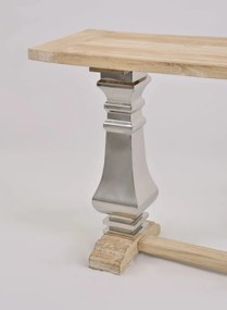 Konzolový stolík Glamour 160 cm z masívu hnedý/chróm