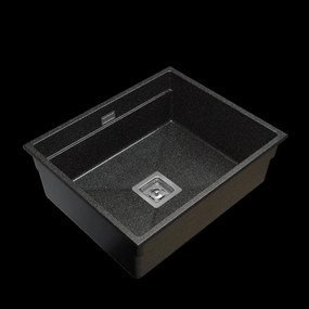 Gamma Decor 6050, 1-komorový granitový drez 600x500x220 mm, čierna so zlatými bodmi, GMA-ZLE000112