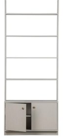 Svetlosivá modulárna knižnica z borovicového dreva 80x200 cm Madu – WOOOD