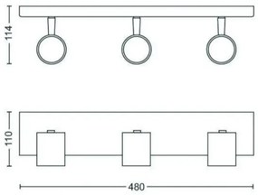 Philips - Bodové svietidlo RUNNER 3xGU10/20W/230V čierna