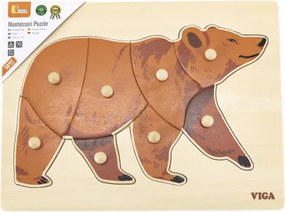 Puzzle na podložke s rúčkami Viga 44606 medvedík