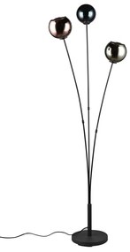 Lesklá čierna stojacia lampa (výška 150 cm) Sheldon – Trio