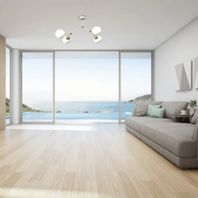 Prisadený luster JOY 4xE14/40W/230V biela/zlatá