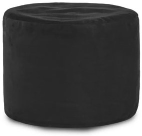 Plyšová taburetka Cilindro čierna