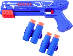 LEAN Toys Pištoľ na šípky 2v1 vystreľovač lietadiel modrá