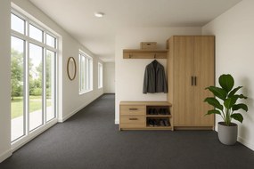 Vopi, Koberec metráž Quick step antracit - neúčtujeme odrezky z role, na mieru, šíře 1m,2m,na mieru, neúčtujeme odrezky, šedá, granulát, chodba / predsieň