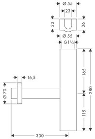Hansgrohe Hansgrohe, dizajnový sifón 1 1/4, chrómová, HAN-52100000