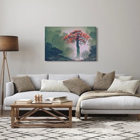 Obraz osamoteného červeného stromu (90x60 cm)