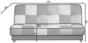 Rozkládací pohovka CAYO 192 cm Soro 100/Soro 93/Soro 83/Soro 40 černo-žlutá