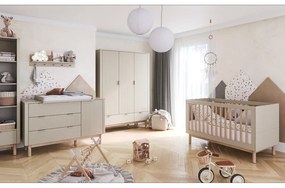 Krémová detská šatníková skriňa 144x52 cm Miloo – Pinio