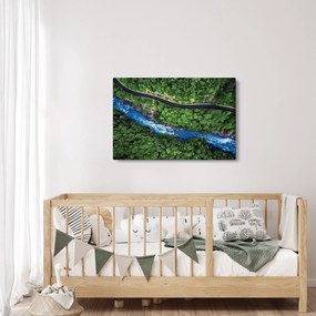 Obraz - Rieka medzi horami, Kaukaz, Rusko (90x60 cm)