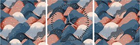 Obraz - Vlny a kopce (s hodinami) (90x30 cm)