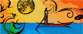 Obraz starovekej maľby (120x50 cm)