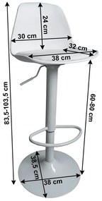Kondela Barová stolička, biela, DOBBY