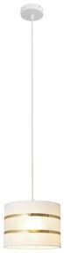 Luster na lanku HELEN 1xE27/15W/230V pr. 20 cm biela/zlatá
