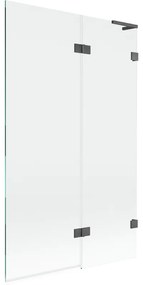Mexen Lunar L, 2-krídlová vaňová zástena pravá 110 x 150 cm, číre sklo, grafitová, 897L-110-100-66-00-P