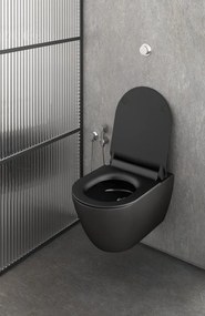GSI GSI, PURA závesná WC misa, Swirlflush, 55x36 cm, čierna dual-mat, 881526