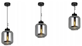 Závesné svietidlo NOVALJA, 1x grafitové sklenené tienidlo