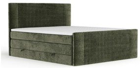 Tmavozelená boxspring posteľ s úložným priestorom 180x200 cm Bergamo – Maison de Rêve