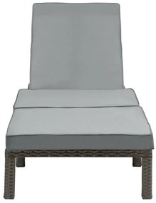 Polohovateľné ratanové lehátko BestBerg BBRF-1140G / sivá
