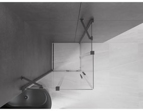 Mexen Velar Duo, sprchový kút s posuvnými dverami 90 x 90 cm, 8mm číre sklo, brúsený grafit, 871-090-090-02-95