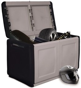 ARTPLAST Plastový úložný box Linea Cube 2dielny - šedočierny